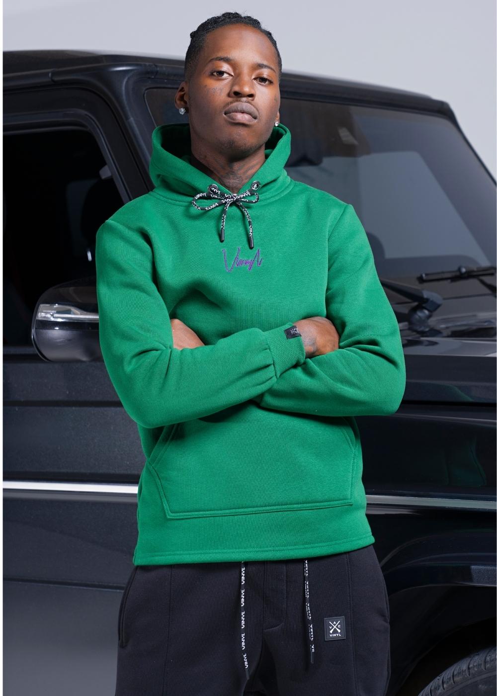 Vinyl φουτερ πρασινο cotton regular fit ανδρικο