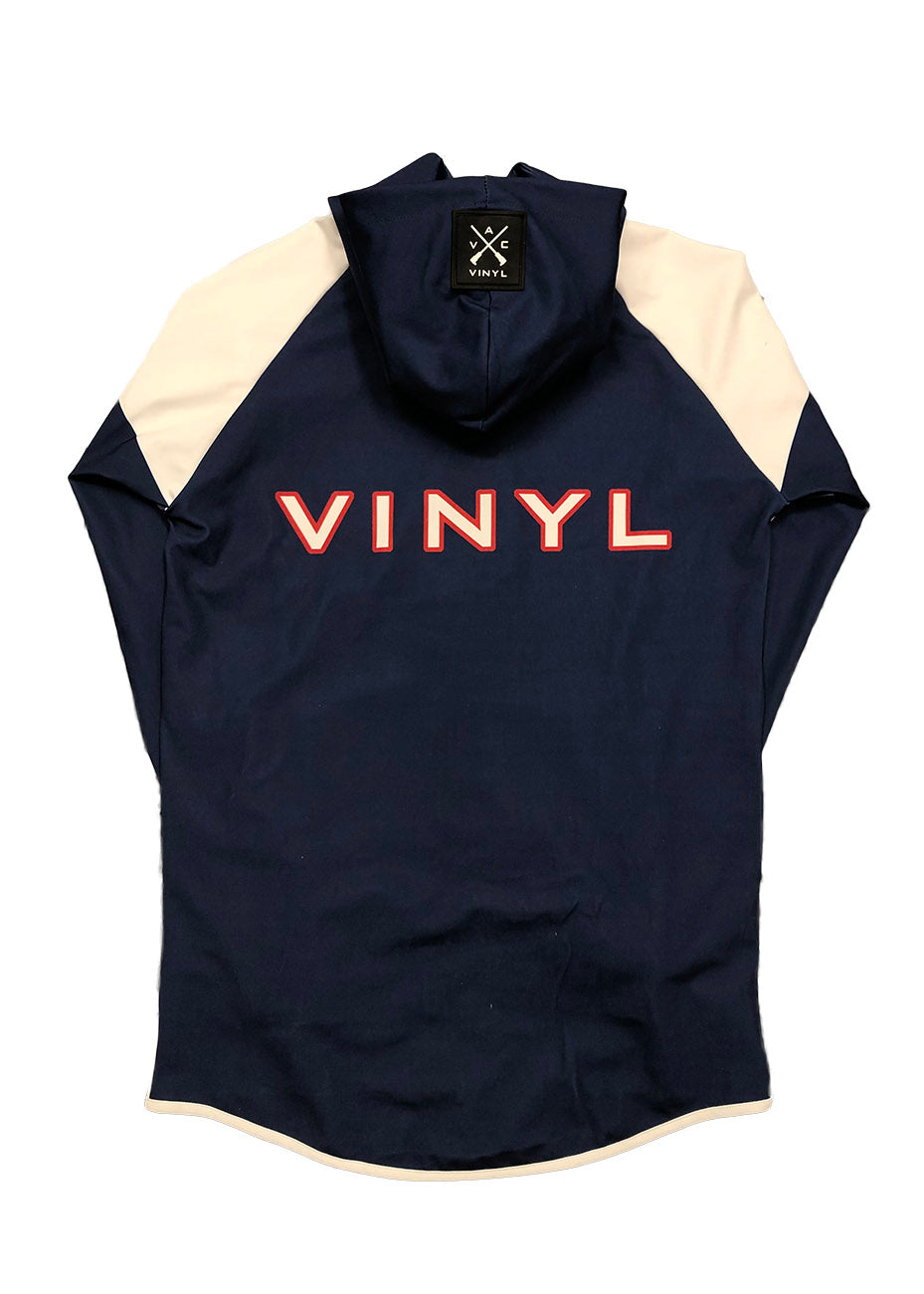 Vinyl jacket blue polyester regular fit men's