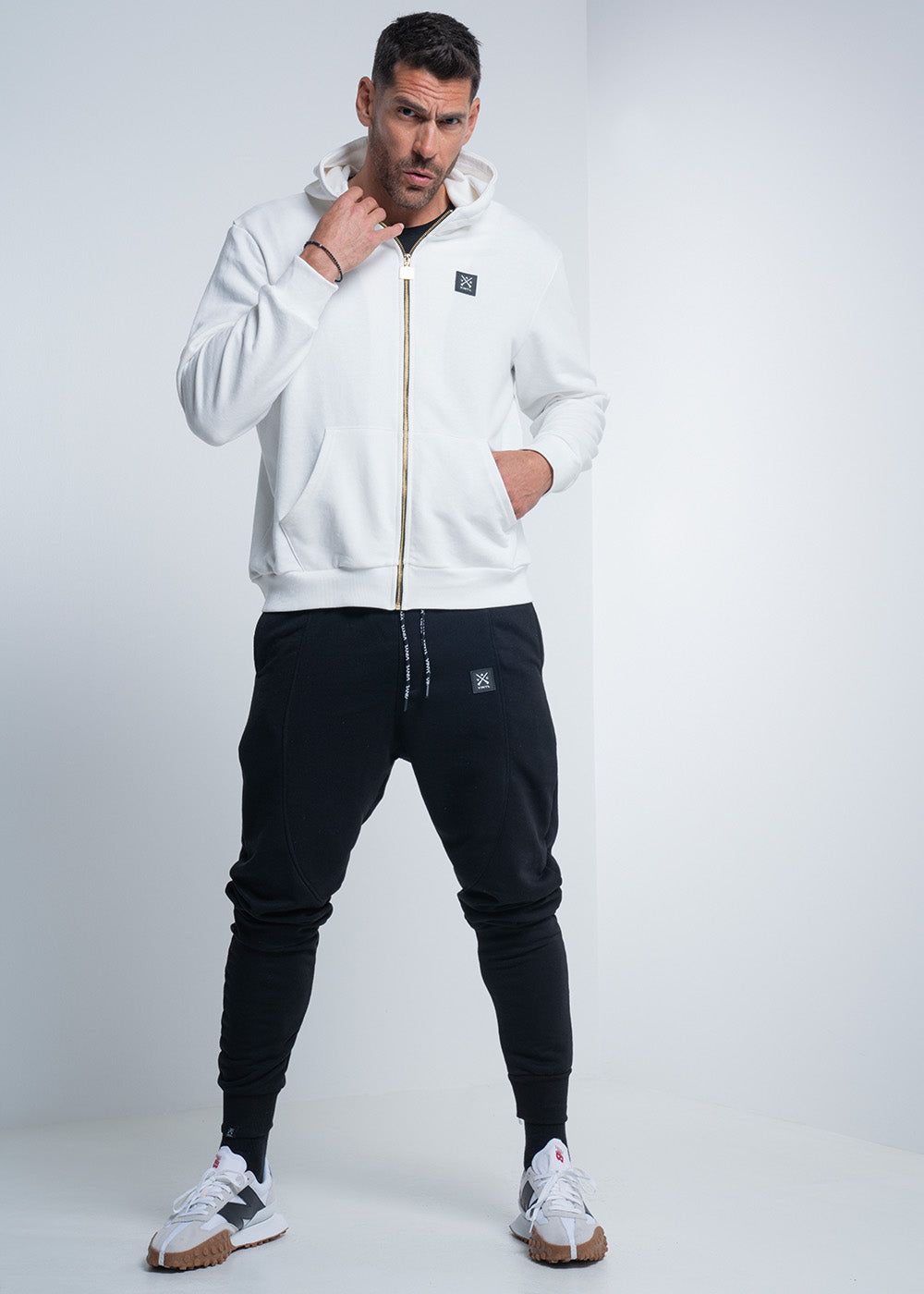 Vinyl ζακετα λευκη cotton regular fit ανδρικη