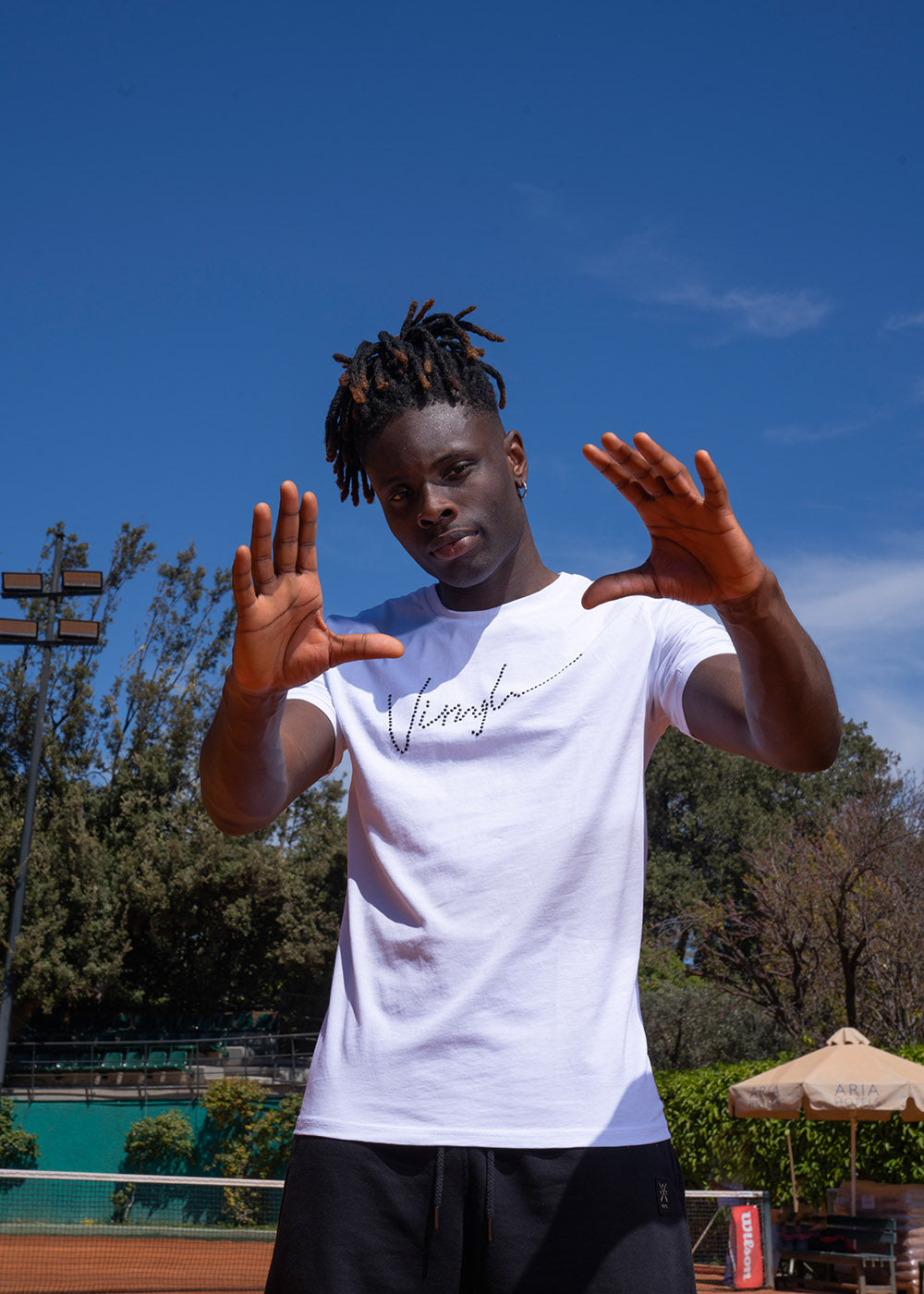 Vinyl μπλουζα λευκη cotton regular fit ανδρικη