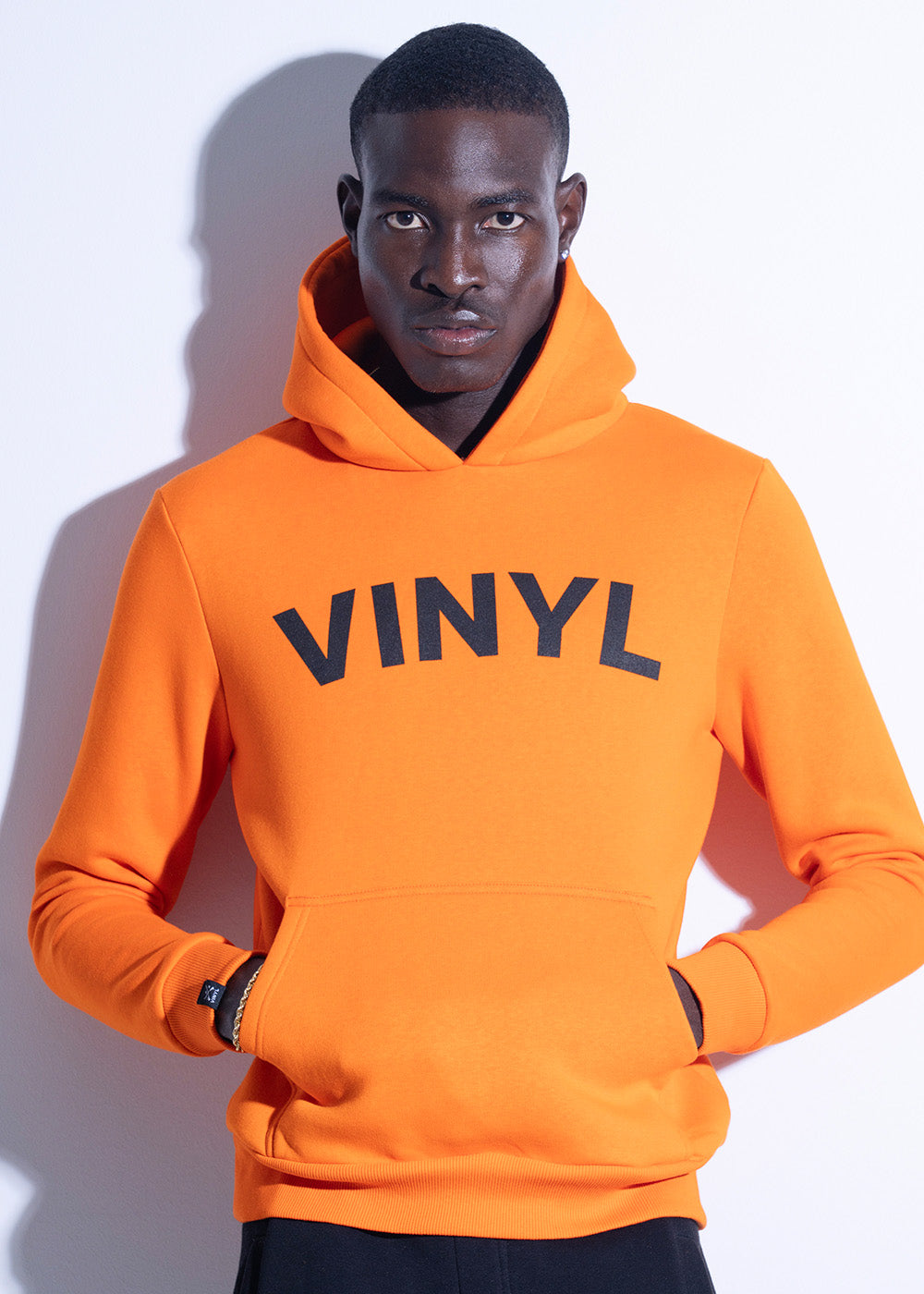 Vinyl φουτερ πορτοκαλι με τυπωμα cotton regular fit ανδρικο