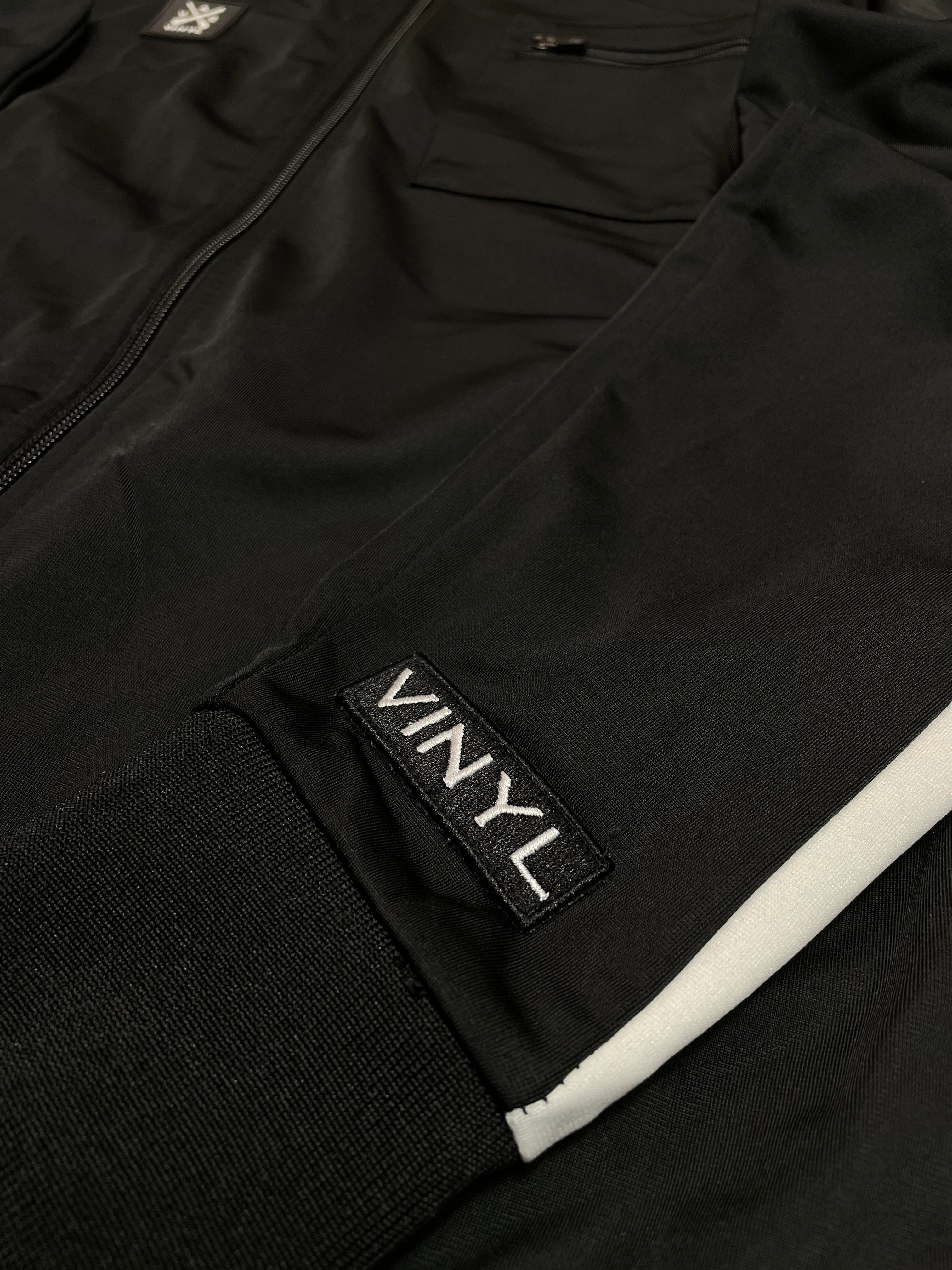 Vinyl ζακετα μαυρη polyester regular fit ανδρικη