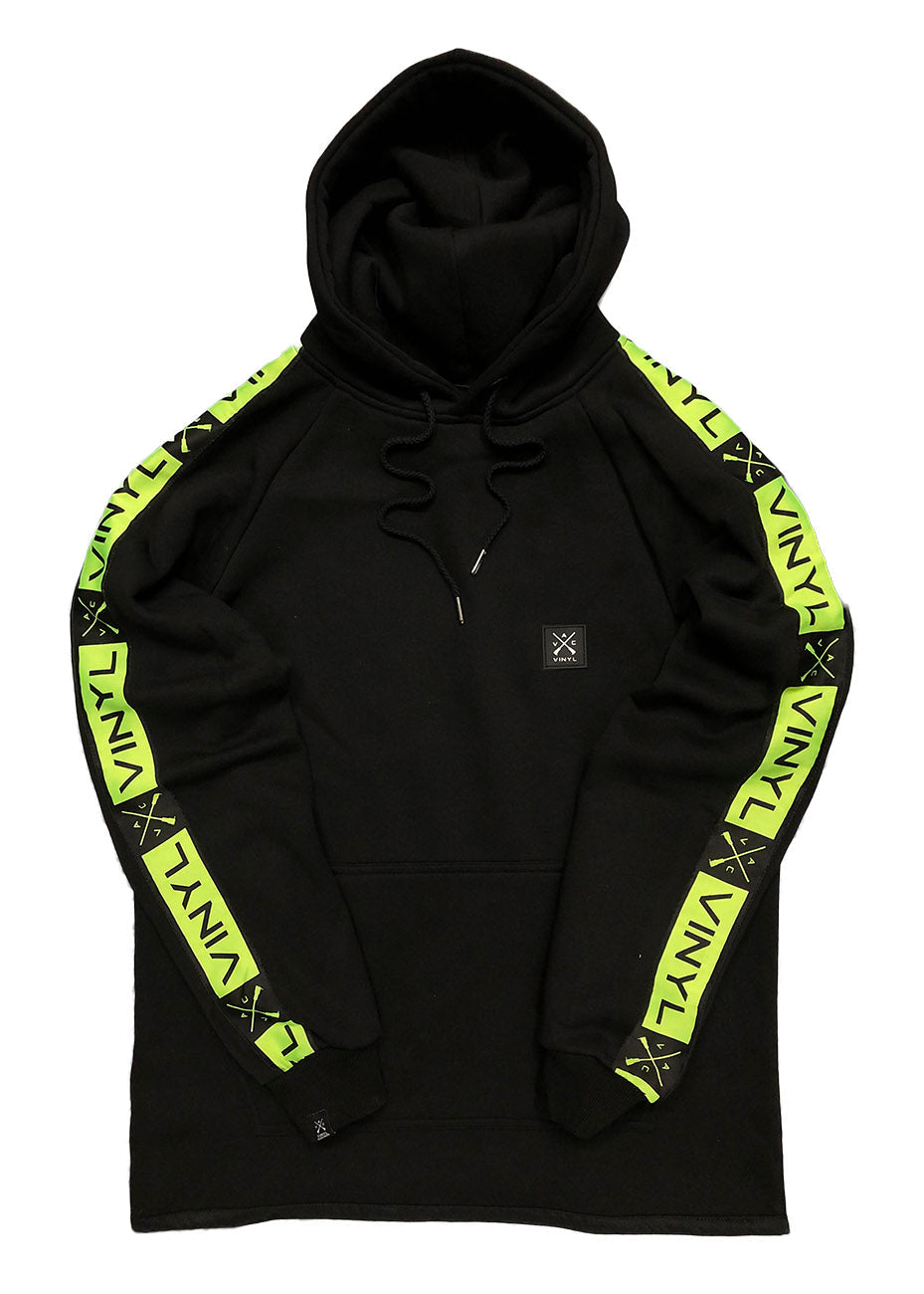 Vinly φουτερ με τρεσα μαυρο cotton regular fit ανδρικο