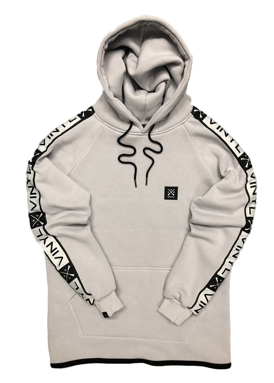 Vinyl φουτερ με τρεσα γκρι cotton regular fit ανδρικο