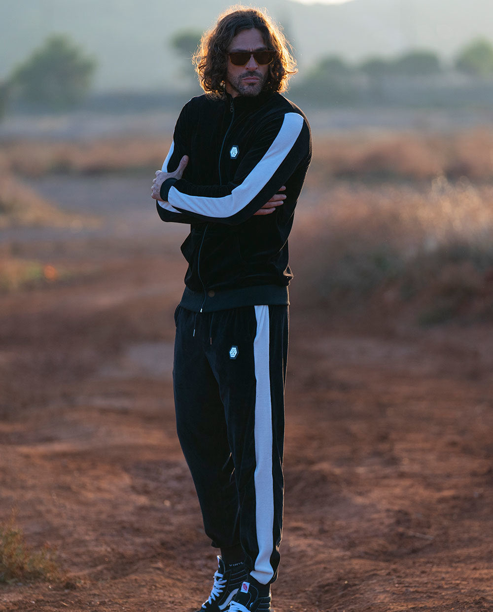 Vinyl ζακετα μαυρη βελουτε regular fit ανδρικη