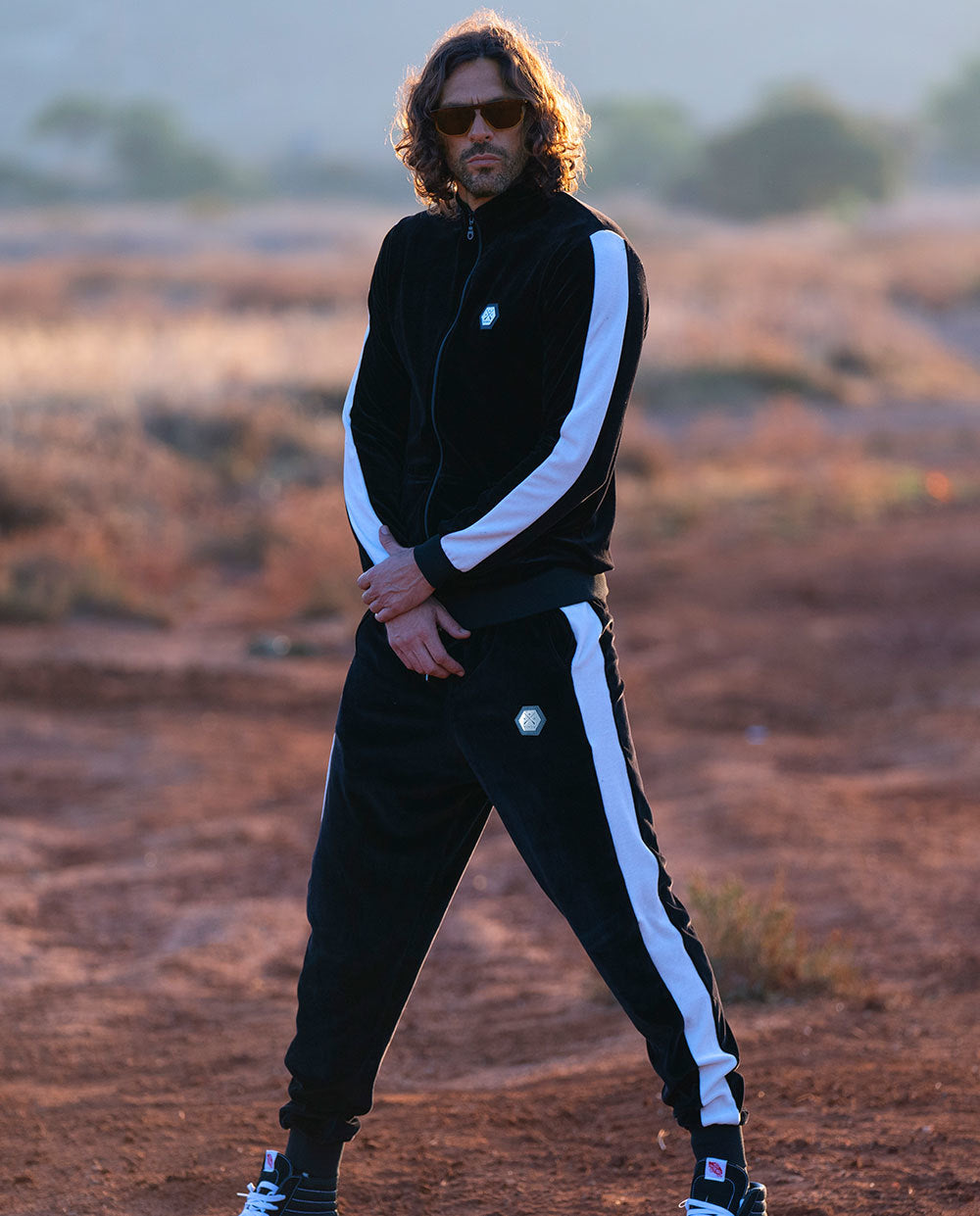 Vinyl ζακετα μαυρη βελουτε regular fit ανδρικη