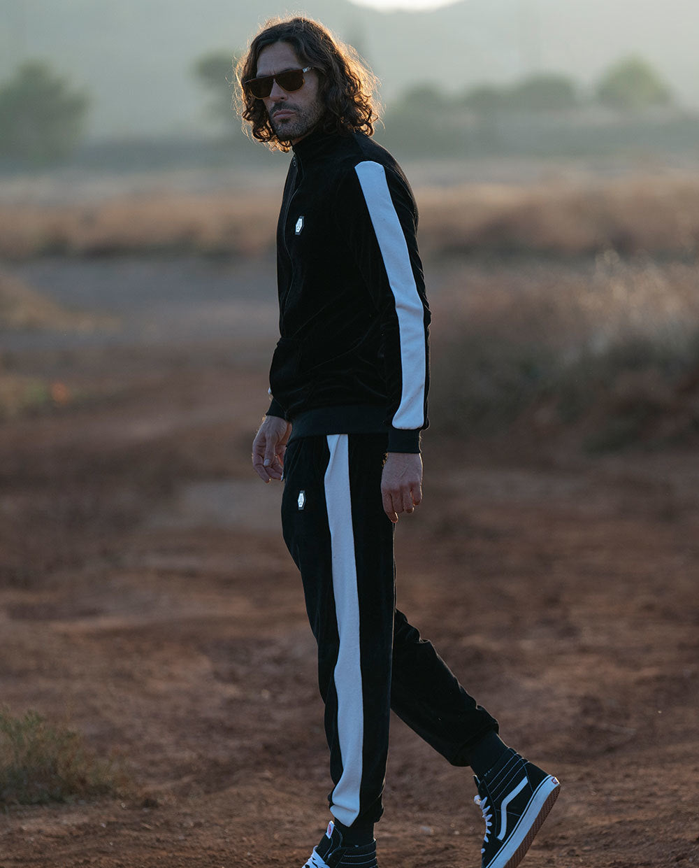 Vinyl ζακετα μαυρη βελουτε regular fit ανδρικη