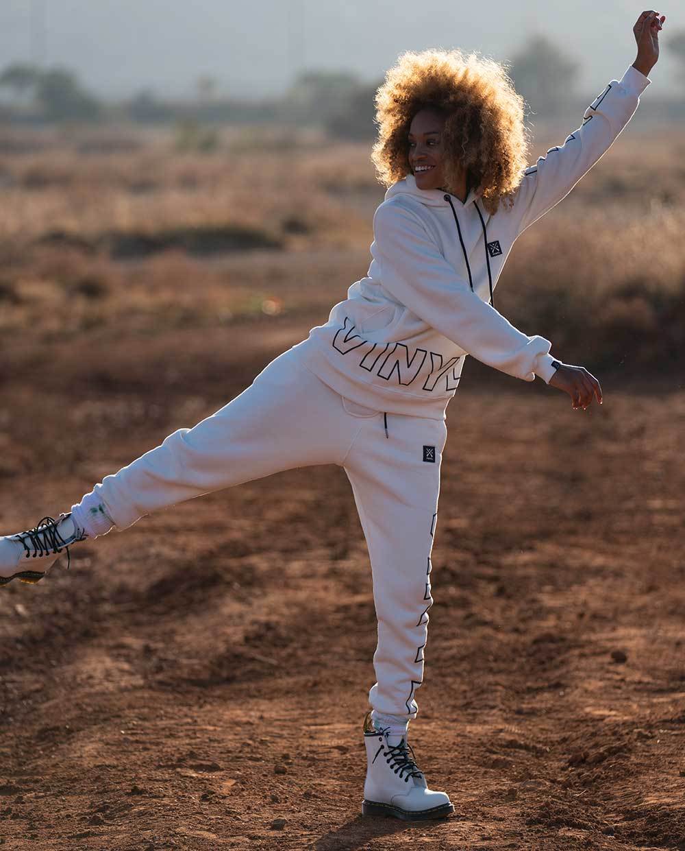 VINYL PRINTED WHITE COTTON REGULAR FIT MEN'S JACKET