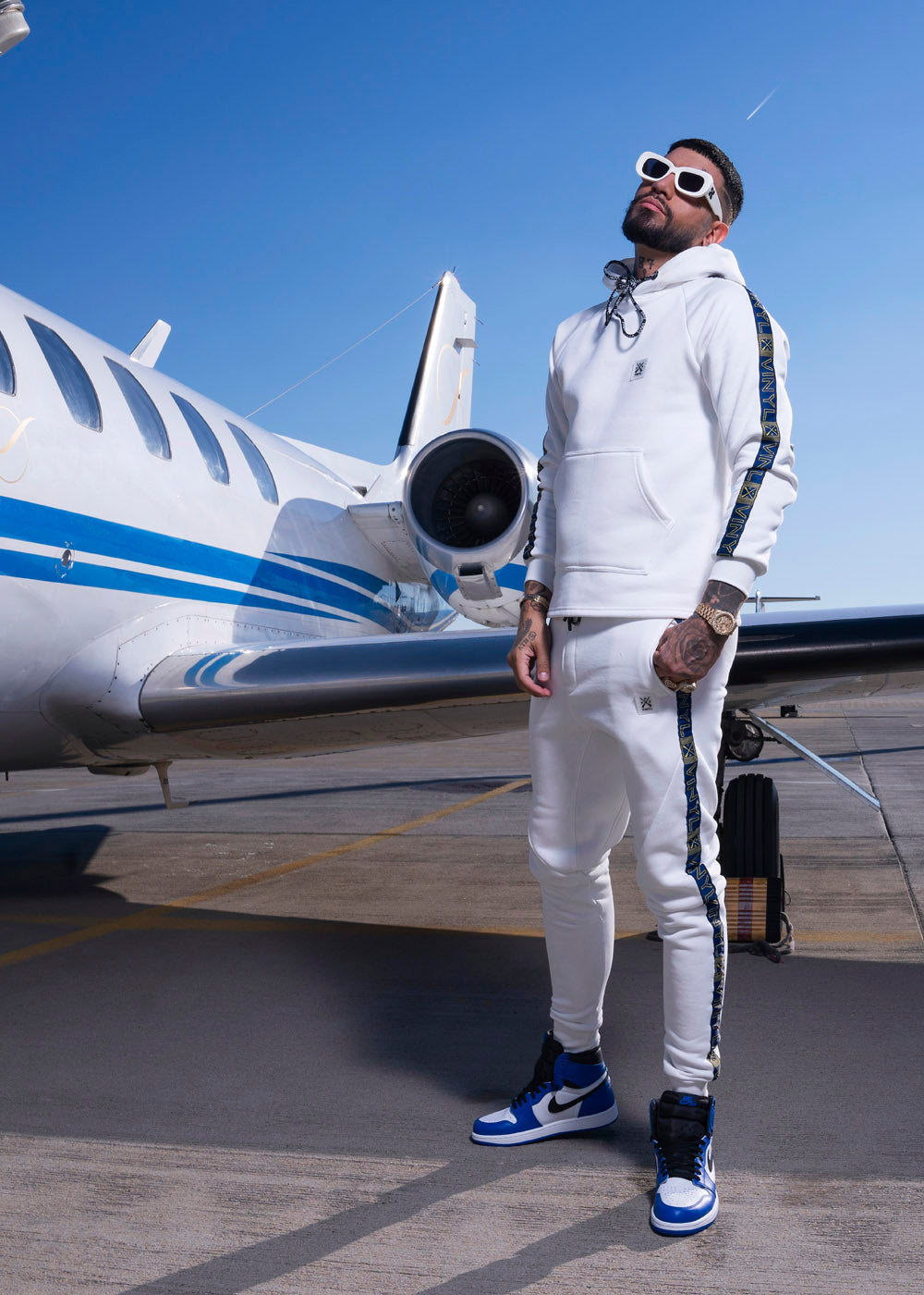 Vinyl φορμα με τρεσα λευκη cotton regular fit ανδρικη