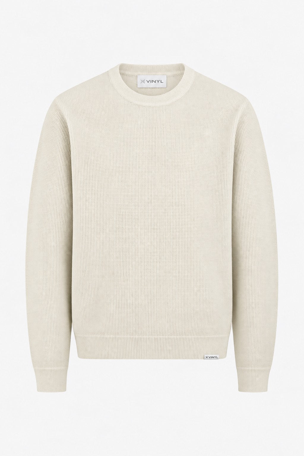 Waffle Knit Sweater white