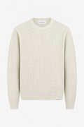 Waffle Knit Sweater white