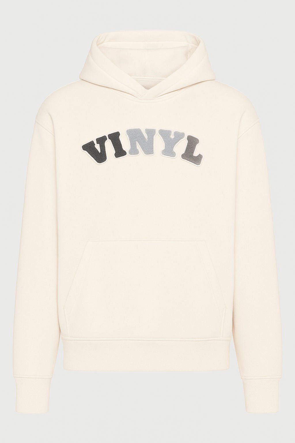 Vinyl φουτερ λευκο με patch cotton regular fit - puff logo hoodie