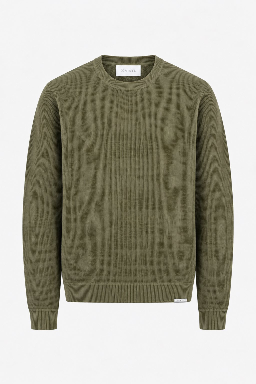 Waffle Knit Sweater Khaki