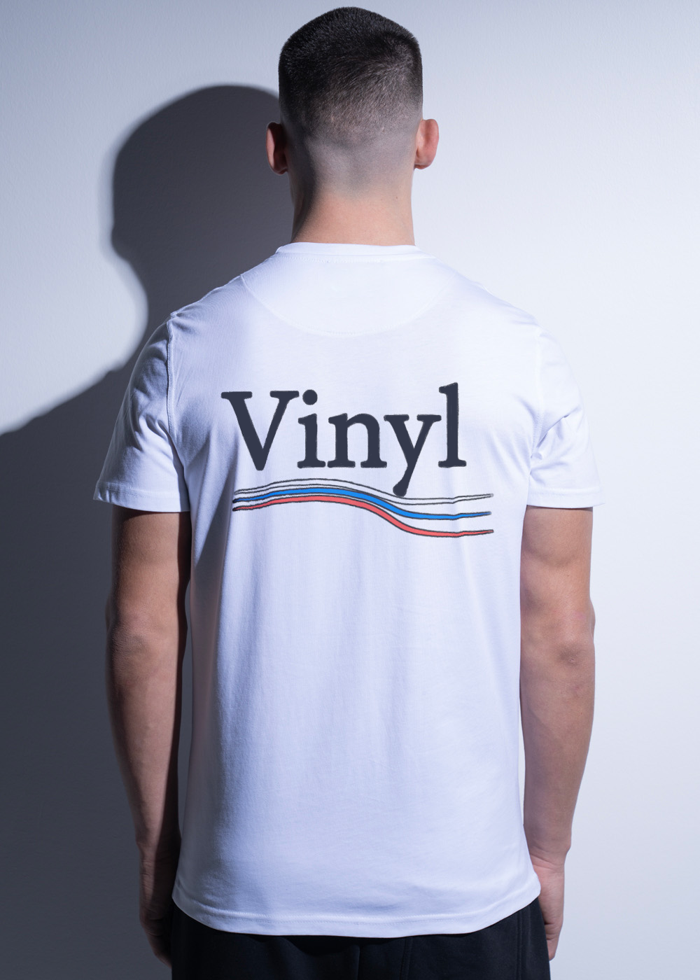 Vinyl μπλουζα με τυπωμα λευκη cotton regular fit - linewave t-shirt