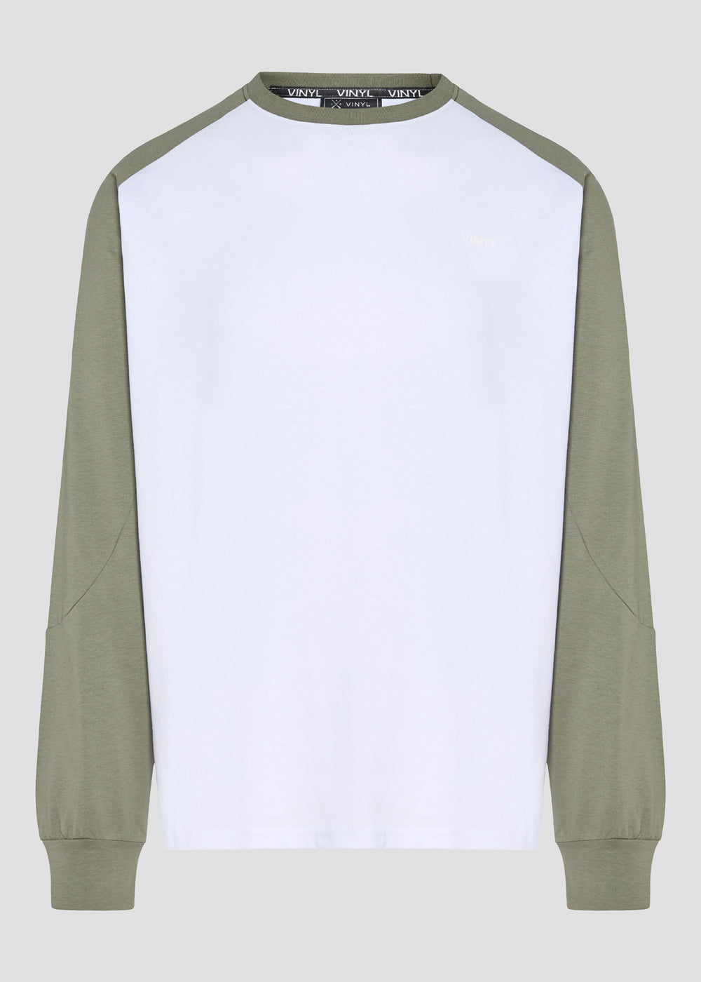 Core signal sweatshirt white/khaki - regular fit