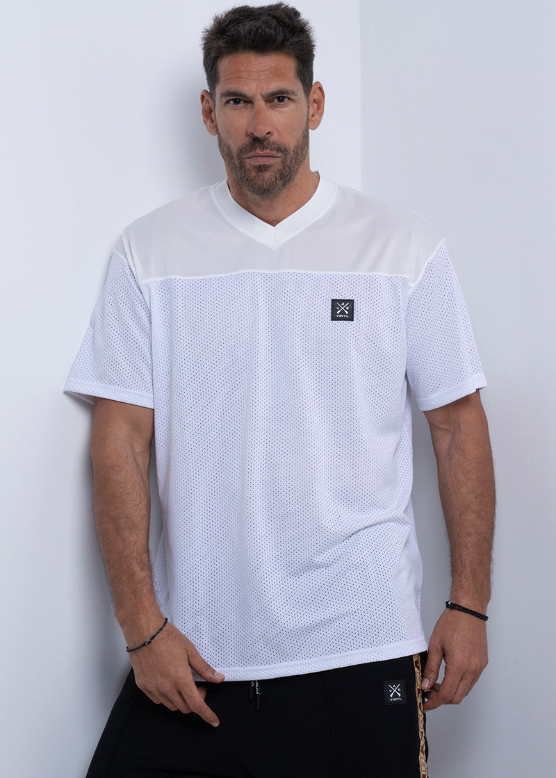 VINYL Μπλουζα Λευκη - T-Shirt Oversized Polyester