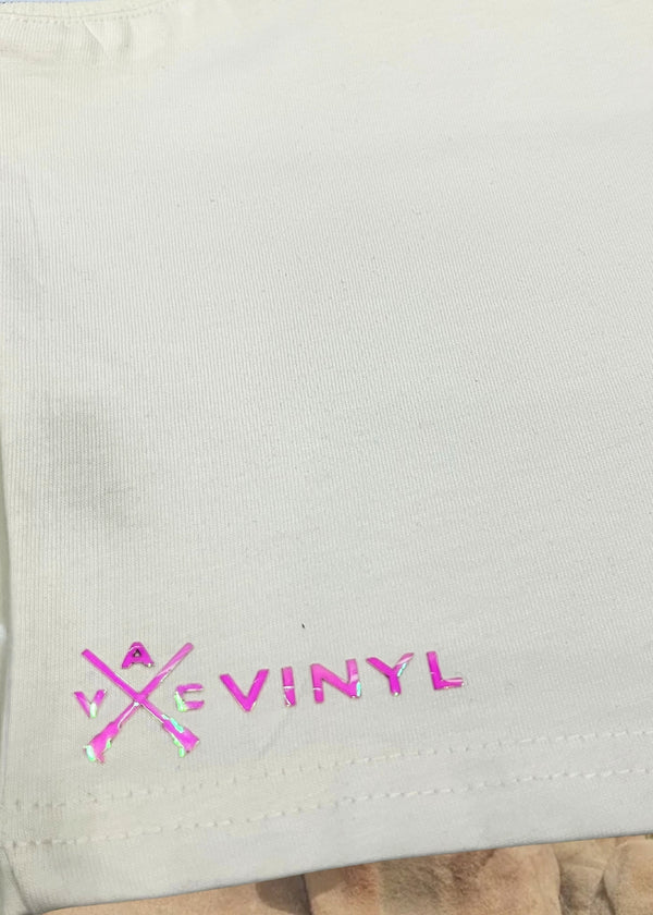 Vinyl τοπ αμανικο με λαστιχο λευκο cotton regular fit γυναικειο