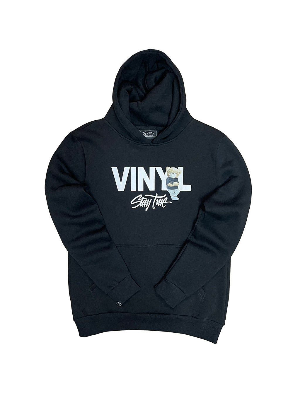 Vinyl φουτερ μαυρο με τυπωμα cotton regular fit ανδρικο