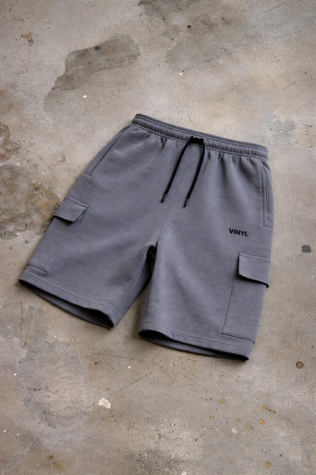 technical fleece cargo shorts grey - relaxed fit
