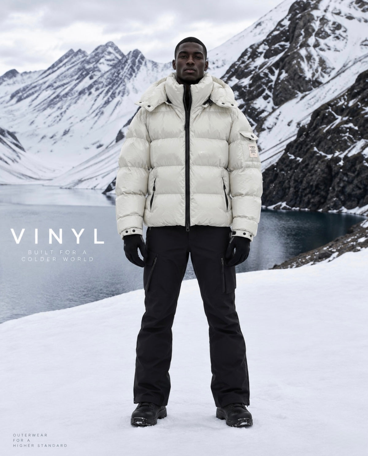 Glossy puffer jacket white