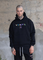 Vinyl φουτερ μαυρο cotton regular fit ανδρικο