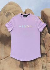 Vinyl μπλουζα με καθρεπτη λιλα cotton long line regular fit ανδρικη
