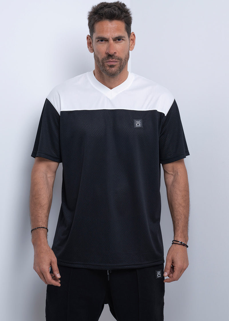 VINYL Μπλουζα Μαυρο/Λευκο - T-Shirt Oversized Polyester