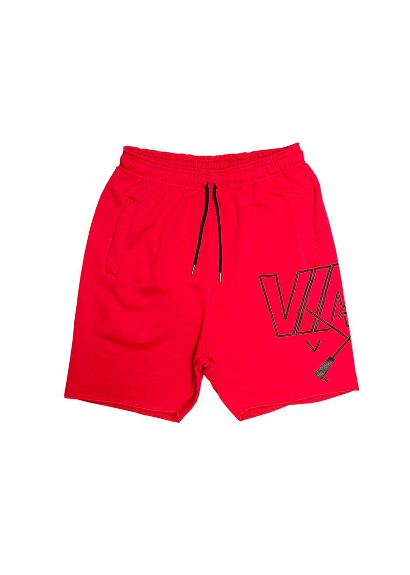 VINYL Βερμουδα με τυπωμα Κοκκινη - Cross Logo Shorts