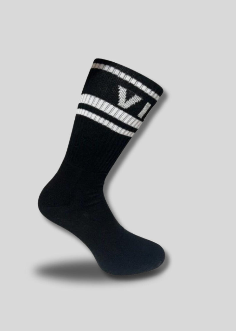 VINYL ΚΑΛΤΣΕΣ STRIPES ΜΑΥΡΕΣ-STRIPES SOCKS