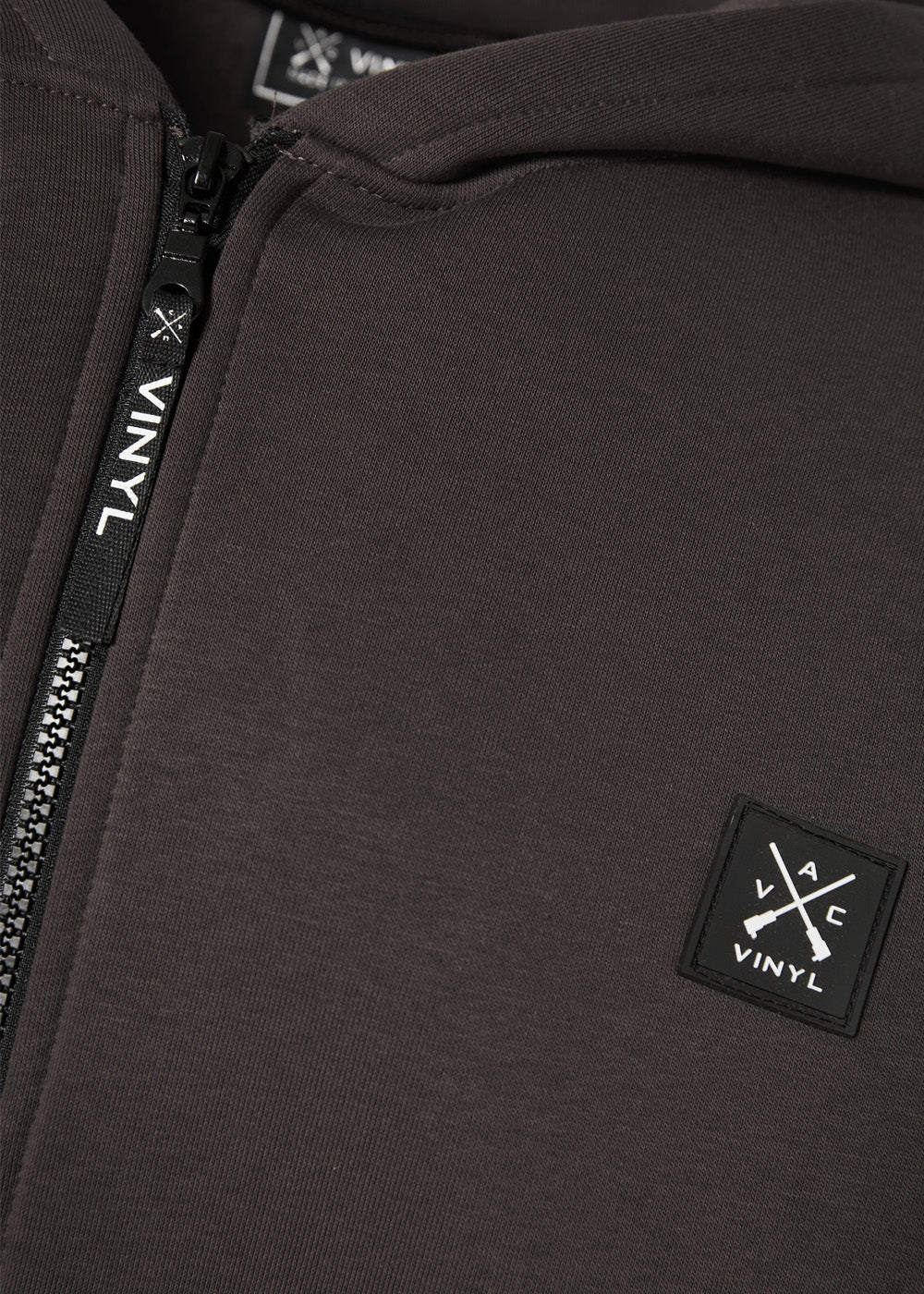 Vinyl ζακετα γκρι με ριπ τελειωμα cotton oversized - off duty zip hoodie