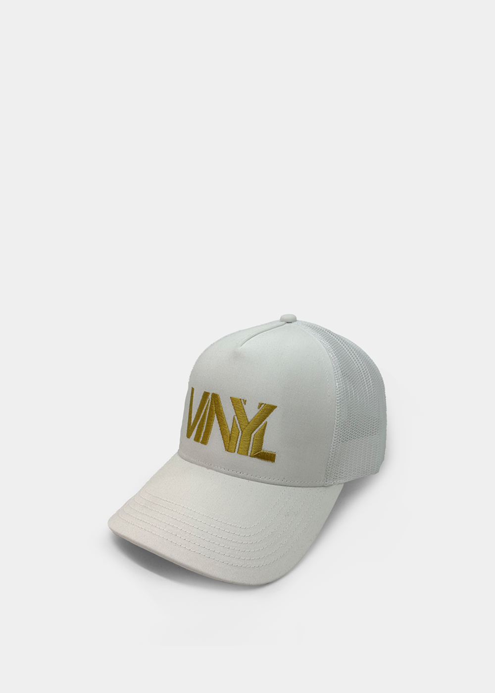 Vinyl καπελο λευκο με χρυσο κεντημα - gold logo baseball cap