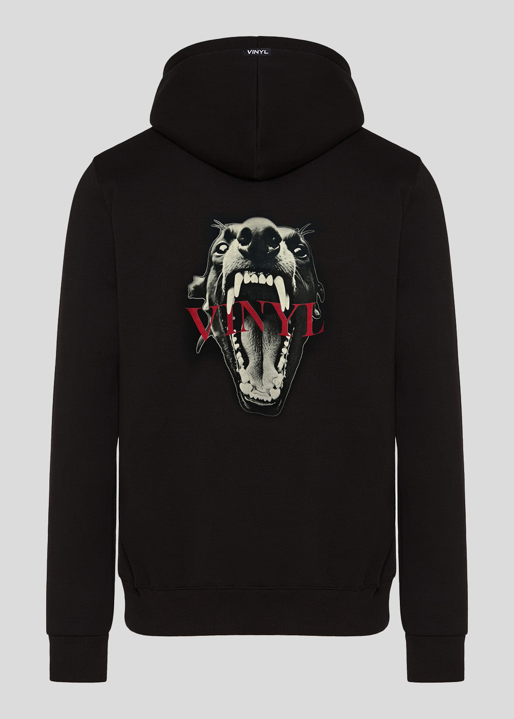 Vinyl φουτερ μαυρο με τυπωμα  cotton regular fit - street beast hoodie