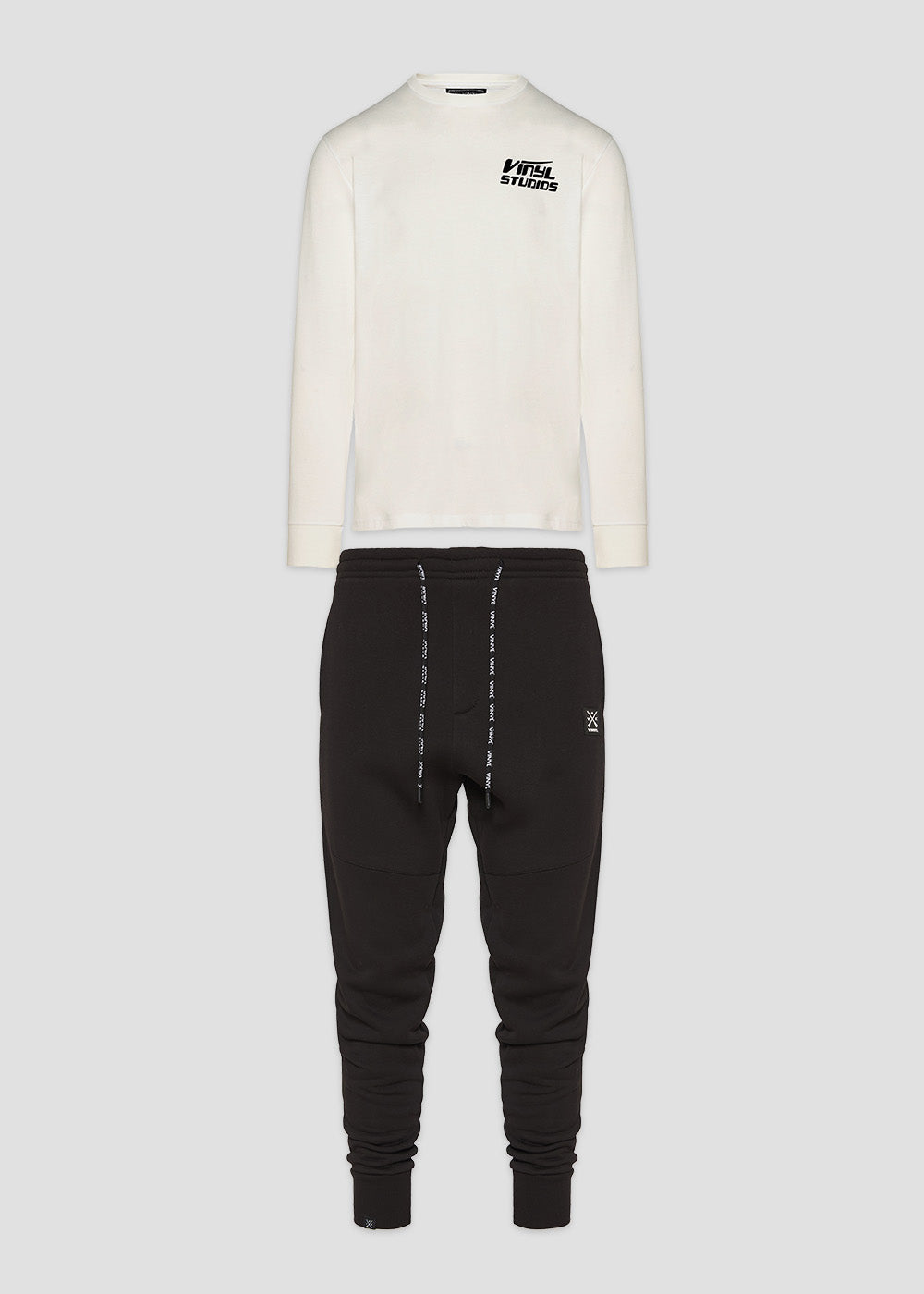 Vinyl σετ με τυπωμα cotton regular fit - urban flow white-black set