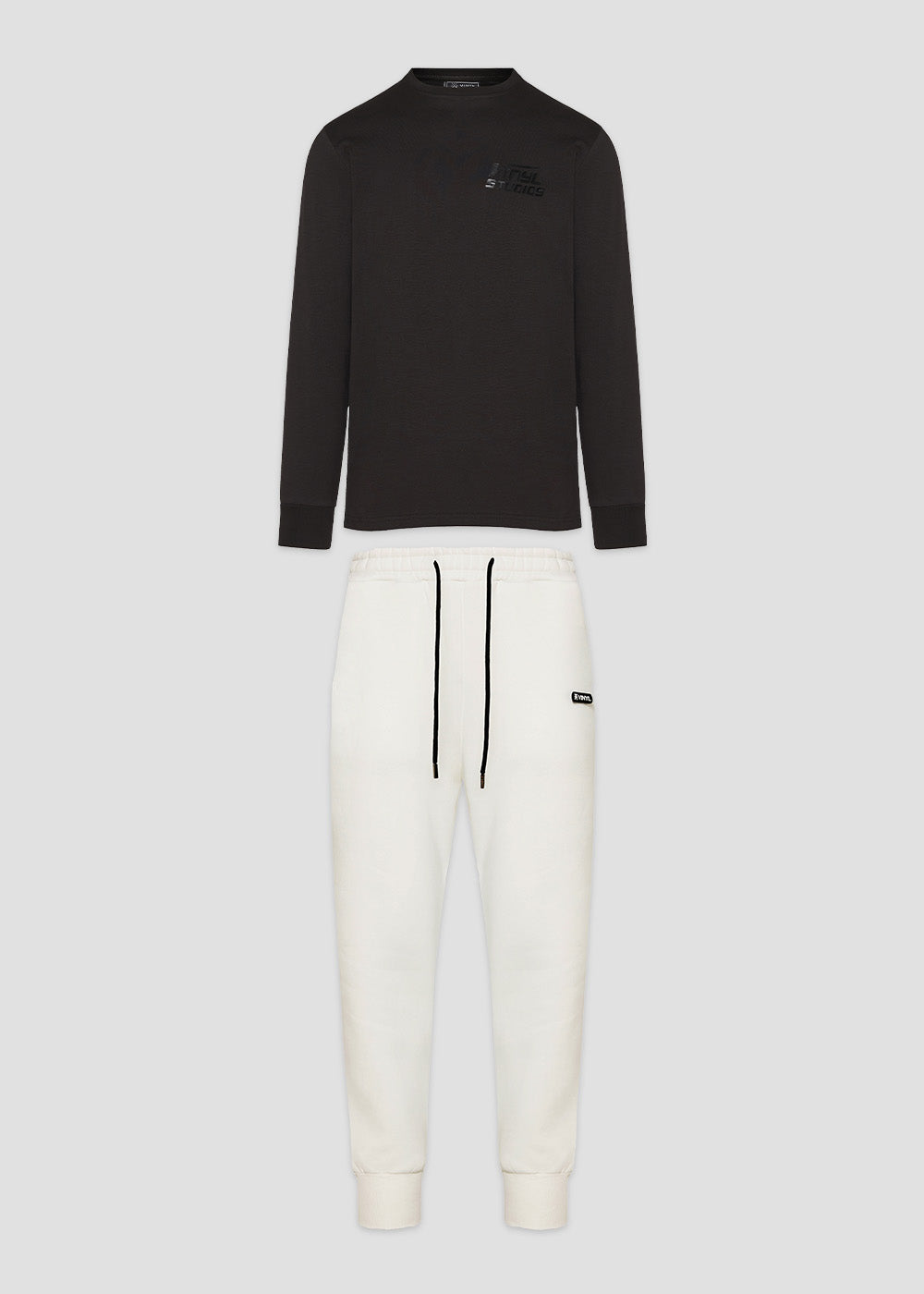 Vinyl σετ με τυπωμα cotton regular fit - urban flow black and white set