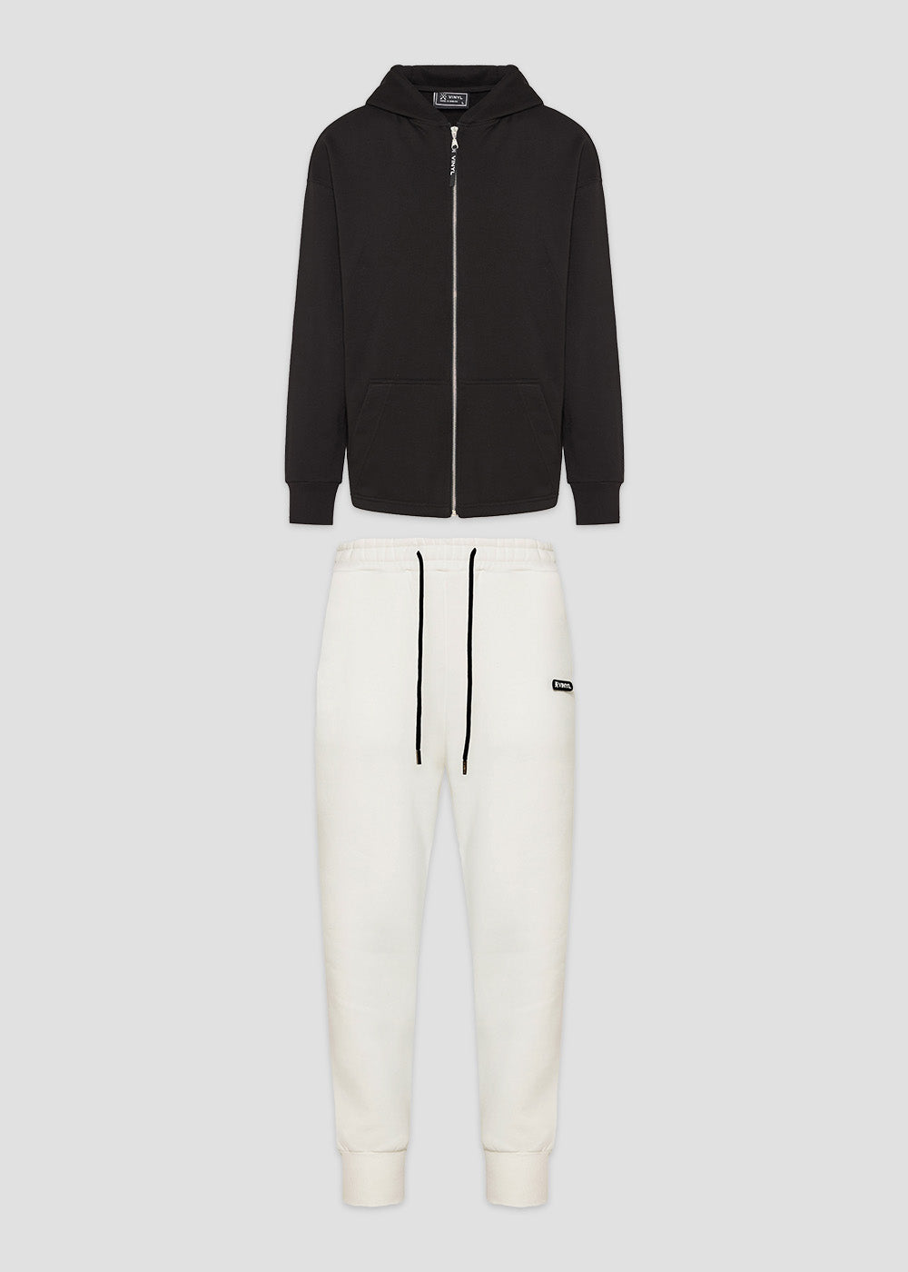 Vinyl σετ ζακετα με φορμα cotton oversized fit - signature move black and white set
