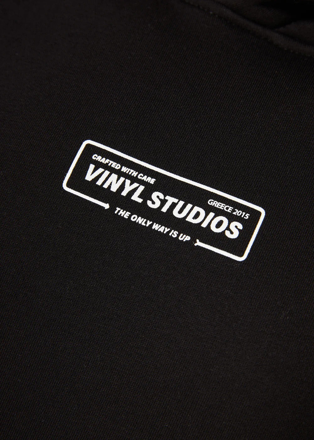 Vinyl φουτερ μαυρο με τυπωμα cotton regular fit - urban code hoodie
