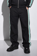 Retro stripe sweatpants black