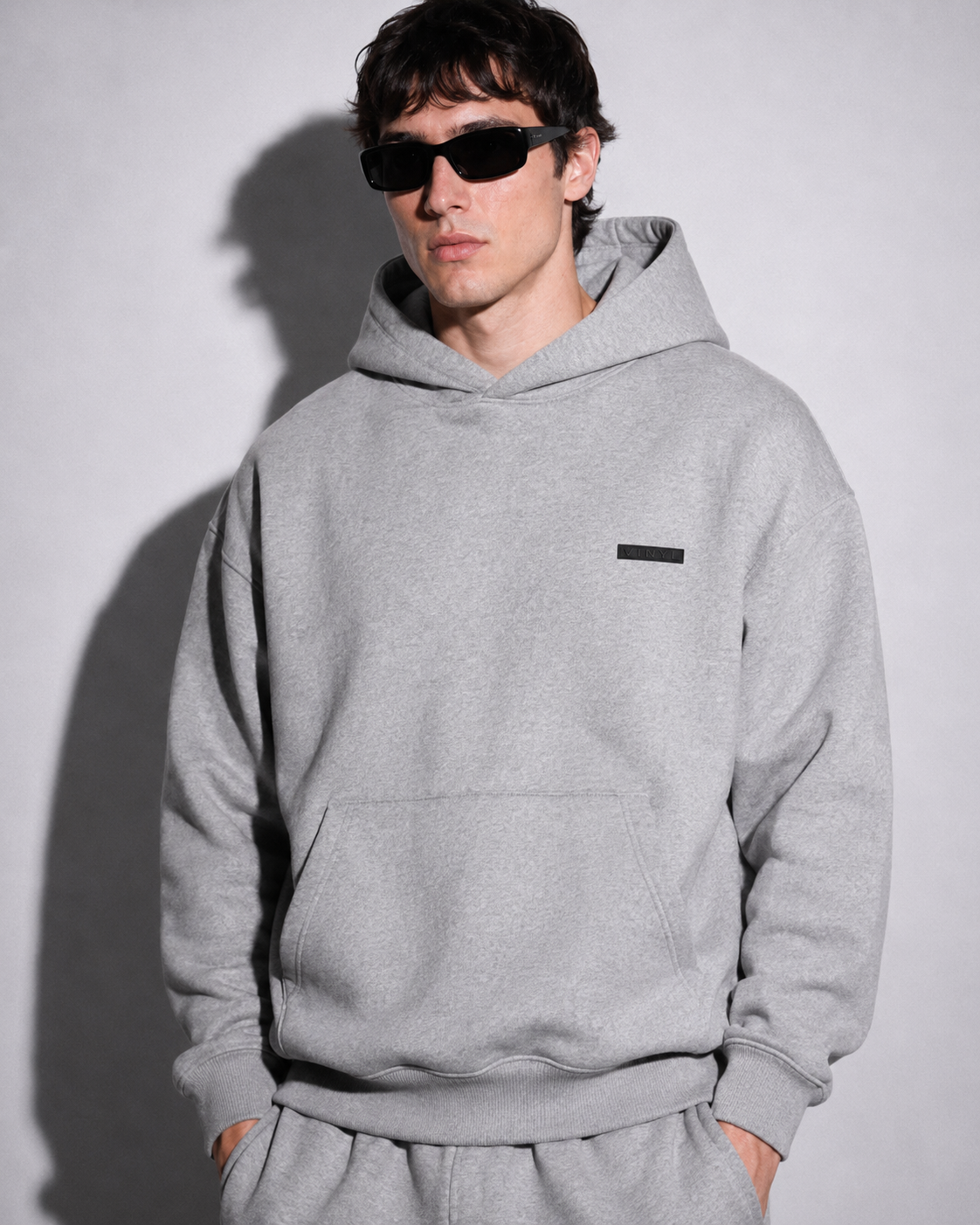 Modern basic hoodie grey melange