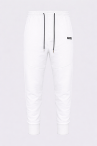 Vinyl white solid color cotton regular fit sweatpants - core sweatpants