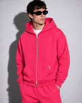 Urban zipped hoodie coral pink