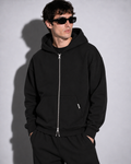 Urban zipped hoodie black