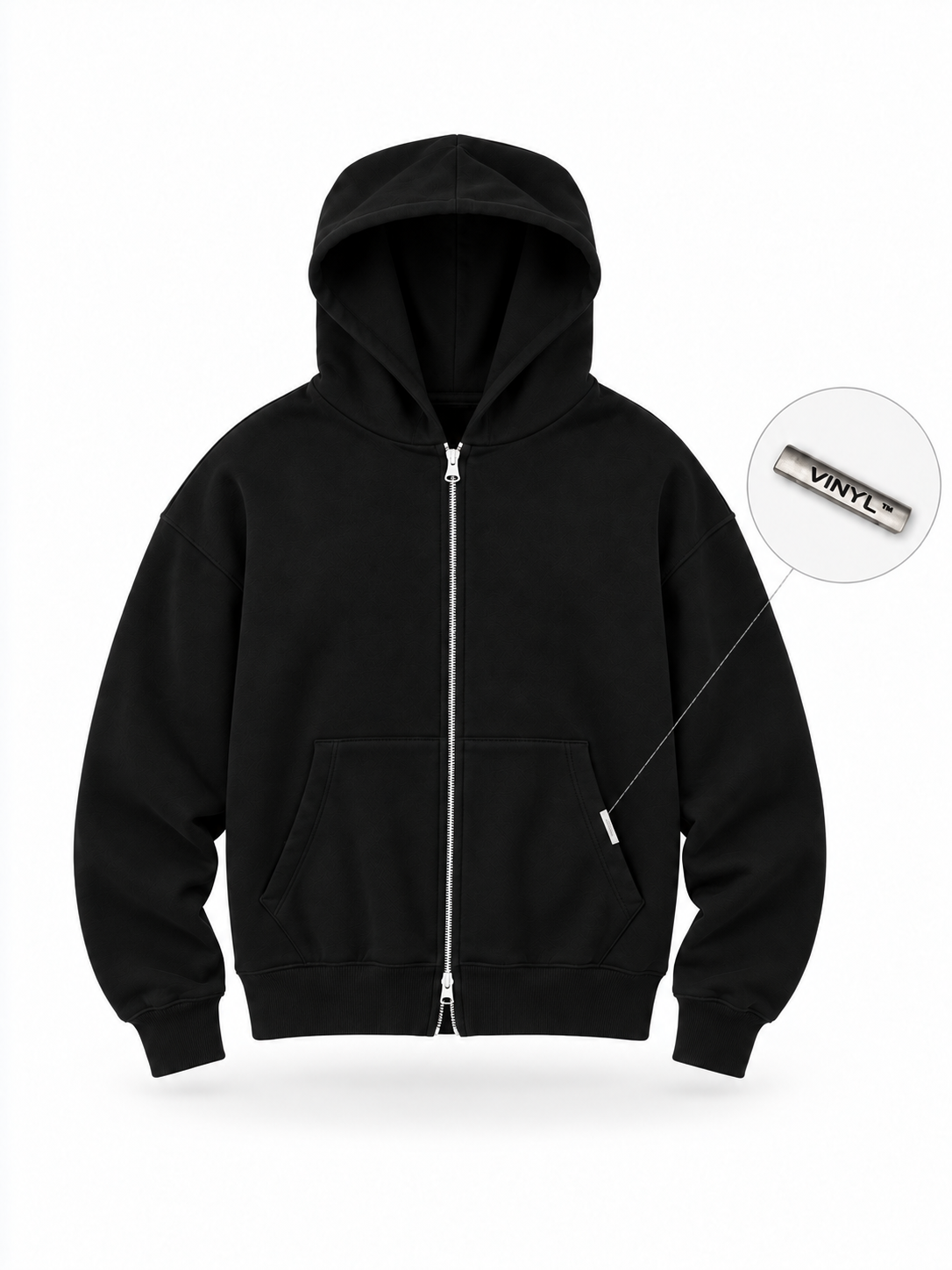 Urban zipped hoodie black