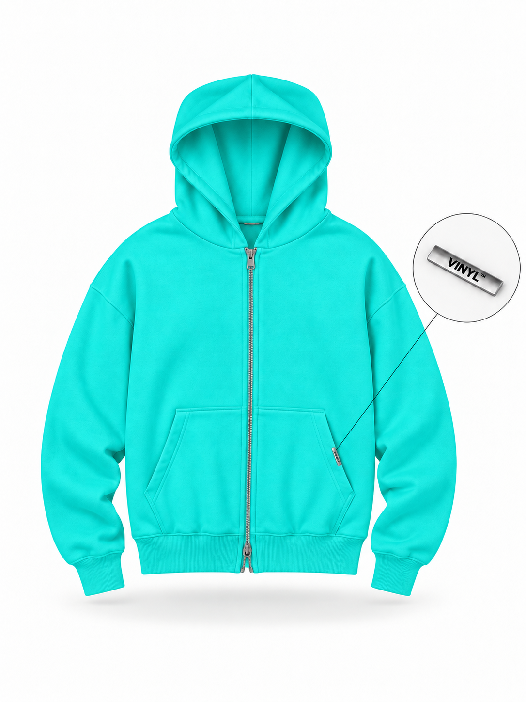 Urban zipped hoodie mint green