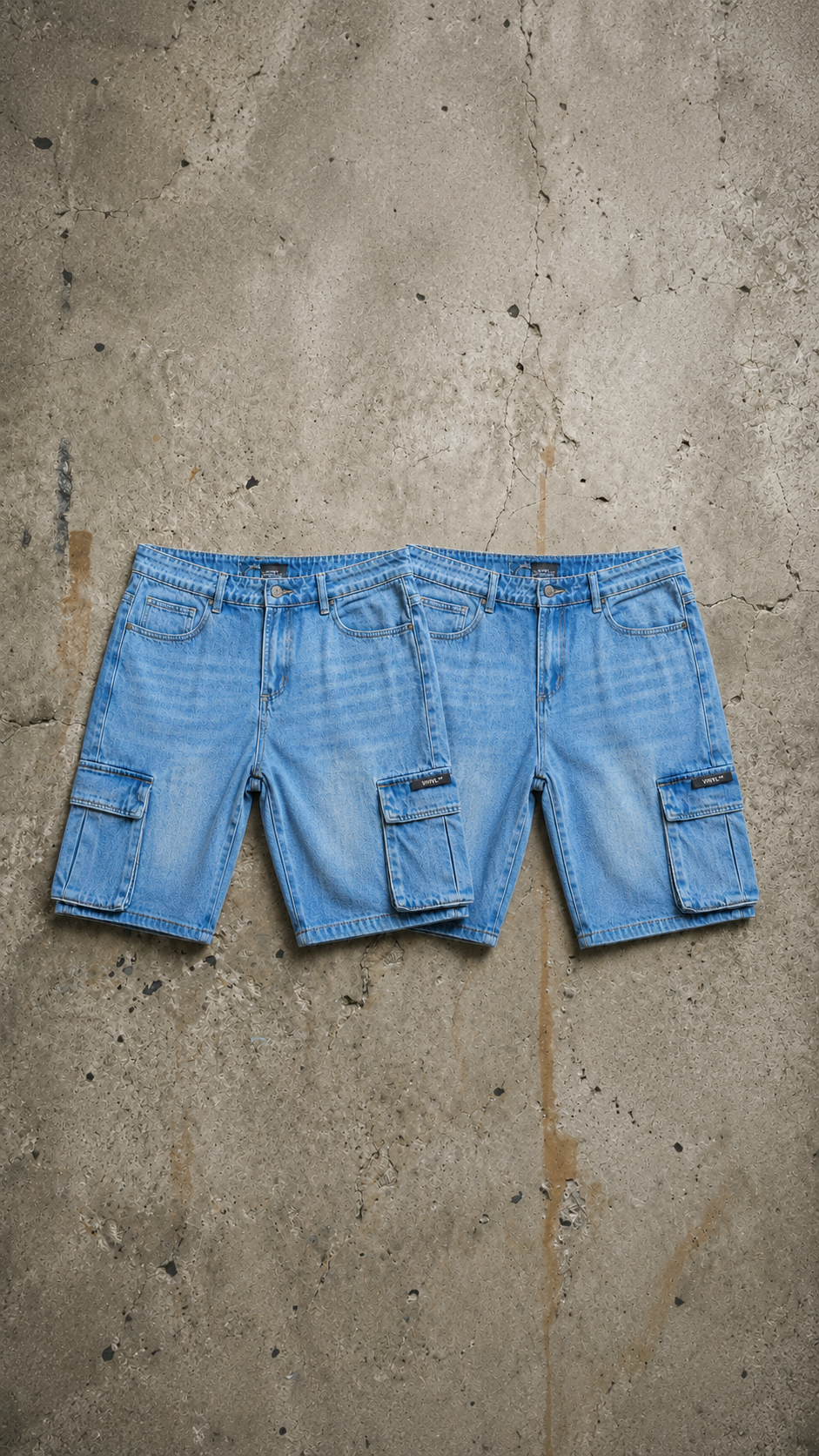 Vinyl cargo shorts khaki cotton regular fit men's