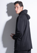 Vinyl φουτερ μαυρο cotton χωρις χνουδι oversized - frayed edges hoodie