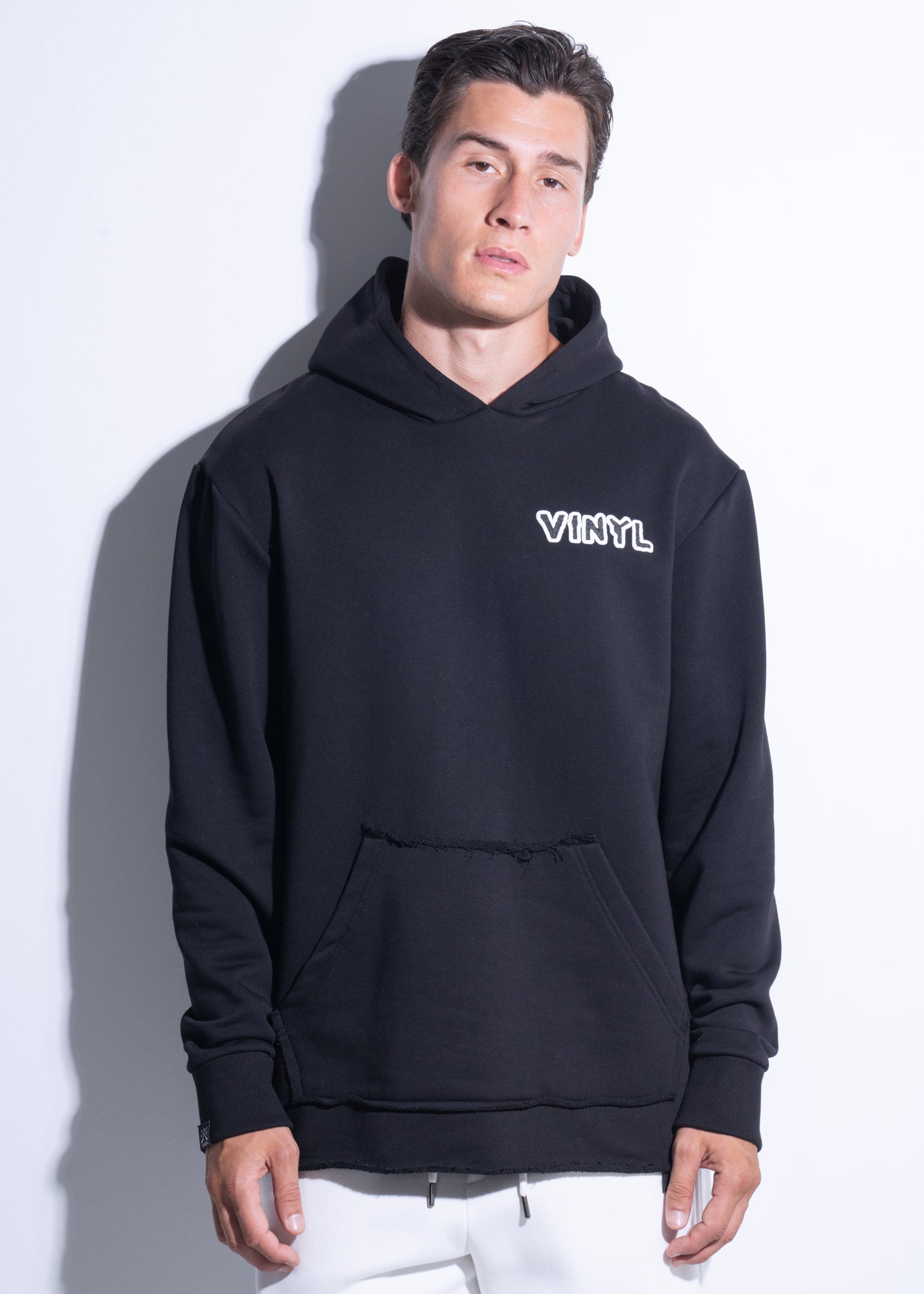 Vinyl φουτερ μαυρο με τυπωμα cotton χωρις χνουδι oversized - advanced-level bear hoodie