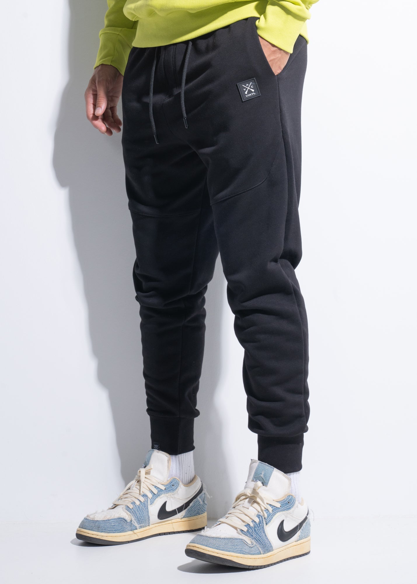 Vinyl φορμα μαυρη χωρις χνουδι cotton regular fit - essential sweatpant