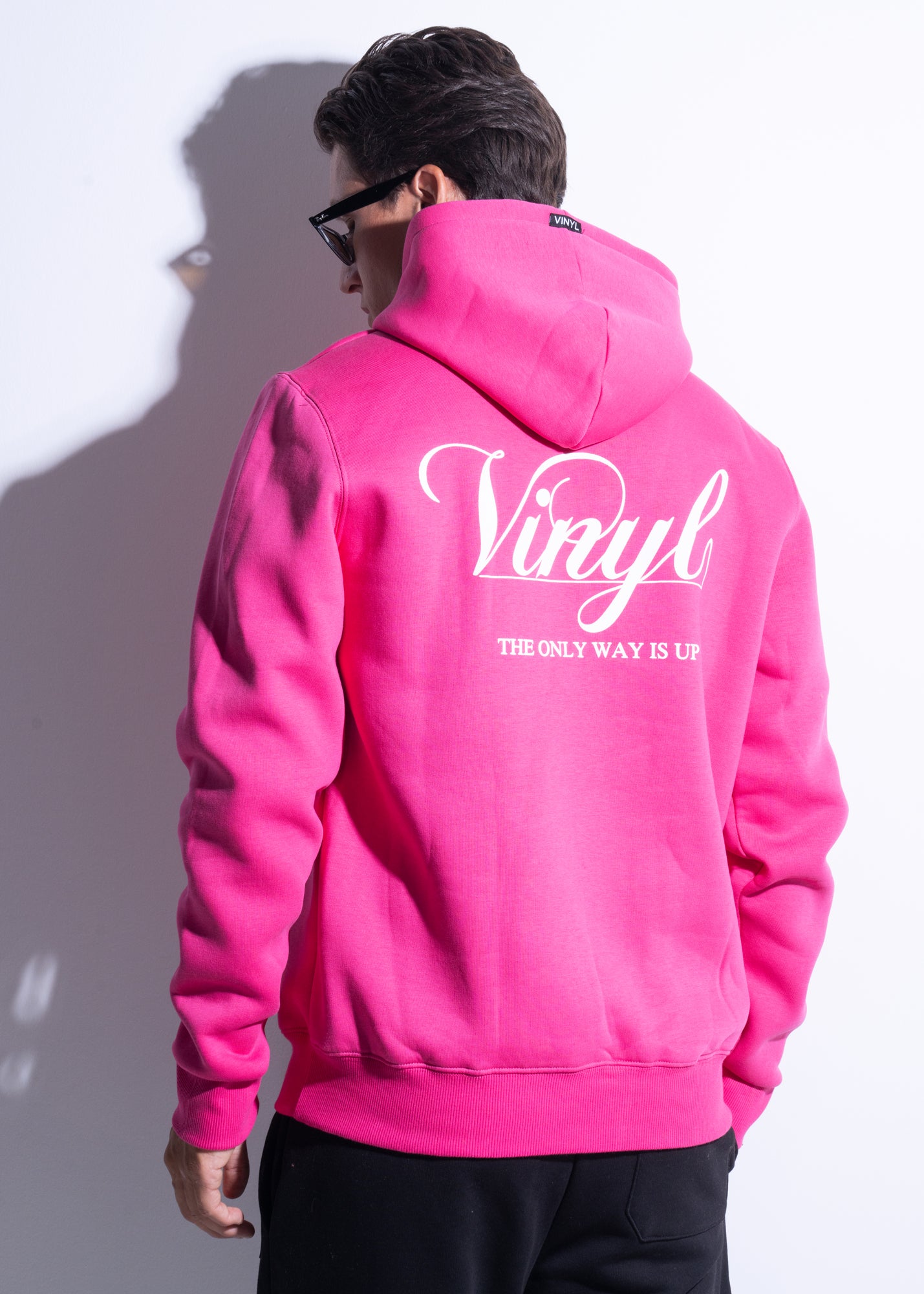 Vinyl φουτερ φουξια με τυπωμα cotton regular fit - foil print hoodie