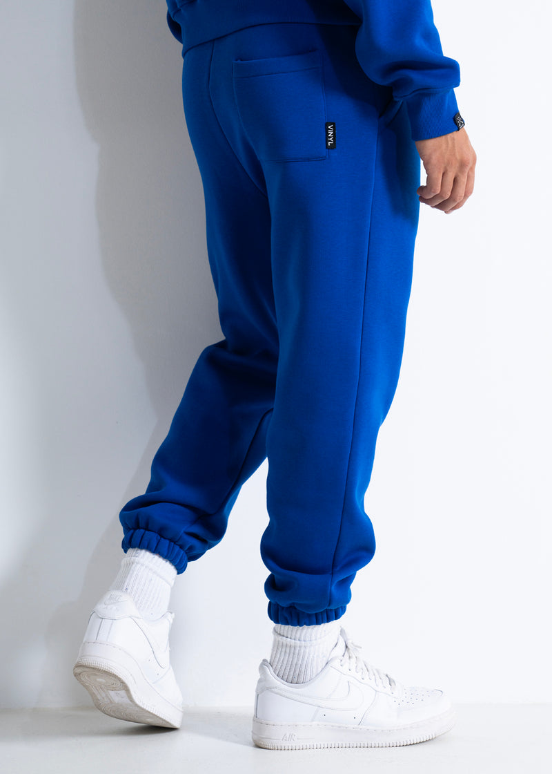 Vinyl φορμα μπλε με κεντημα cotton regular fit - needlecraft logo pants