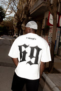 Vinyl T-shirt with white print cotton regular fit - golden aura t-shirt - limited edition